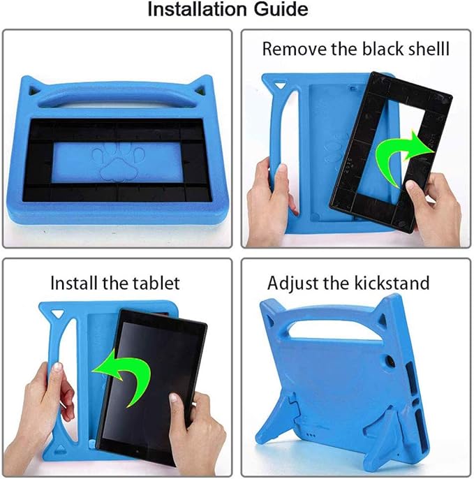 Case for Amazon Fire HD 10 Tablet 10.1" Inch Display (13th Generation, 2023 Released) - Lightweight Shockproof Kickstand Handle Kids Cover Case + 1 Screen Protector and 1 Stylus (Blue)