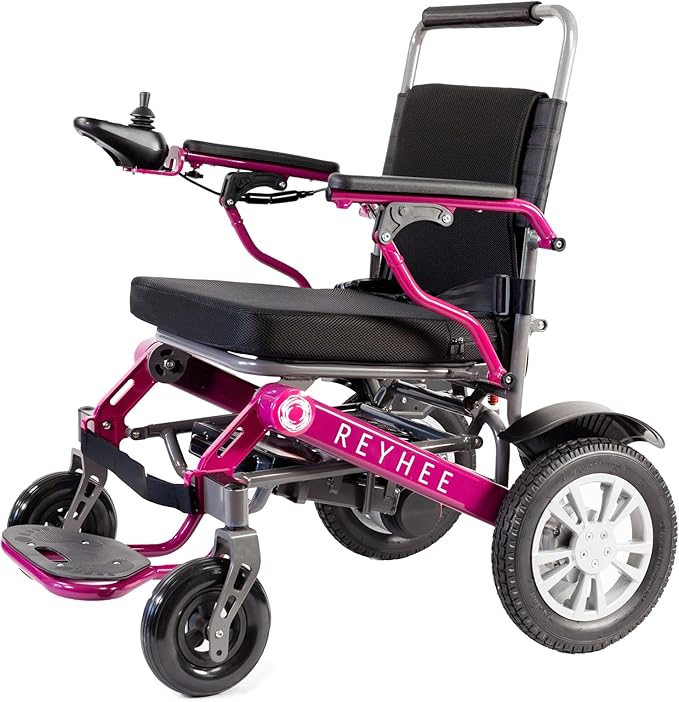 Reyhee Roamer Folding Electric Wheelchair for Adults Seniors, 200W Motorized Wheelchair w/Dual DC Brushless Motor, Portable Power Wheelchairs, Class 2 Medical Device