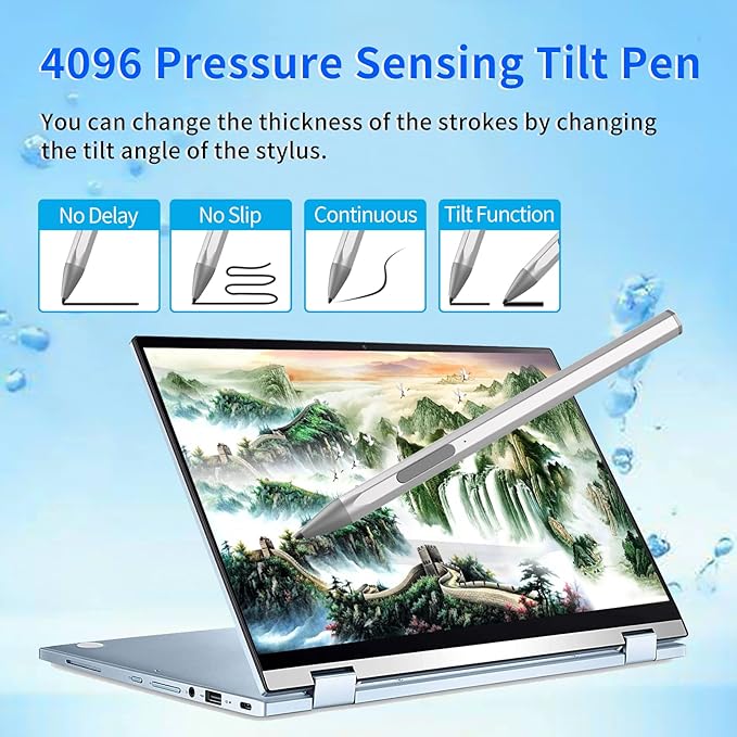 Stylus Pen for ASUS Transformer/Mini/ASUS Zenbook Flip/Pro/ASUS Vivobook Flip/Pro/Duo/ASUS Notebook, Rechargeable MPP 2.0 Tilt Active Pen with 4096 Pressure Sensitivity, Palm Rejection,Silver