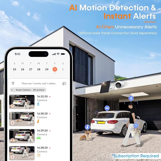 AMTIFO Security Cameras Wireless Outdoor 4-Pack 2K WiFi Indoor Smart Magnetic