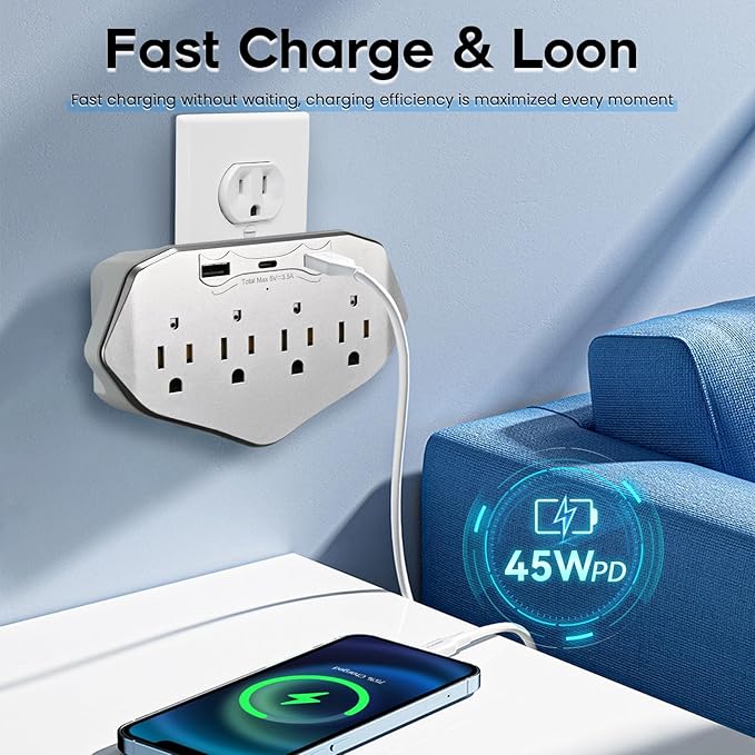 1080P WiFi Security Camera Wall Outlet - Mini Indoor Nanny Cam with Local SD Card Storage（SD Card not Included）, 120° Wide Angle, No Battery Needed Plug-in Camera for Baby/Pet/Home Security