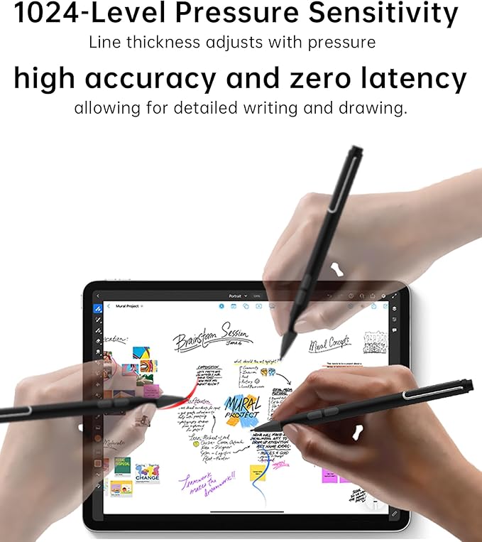 Uogic Pen for Microsoft Surface, 90-Day Battery Life, Smooth Writing, Palm Rejection, 1024 Levels Pressure, Flex & Soft HB Nib, for Surface (Pro, Studio, Book, Laptop, Go)