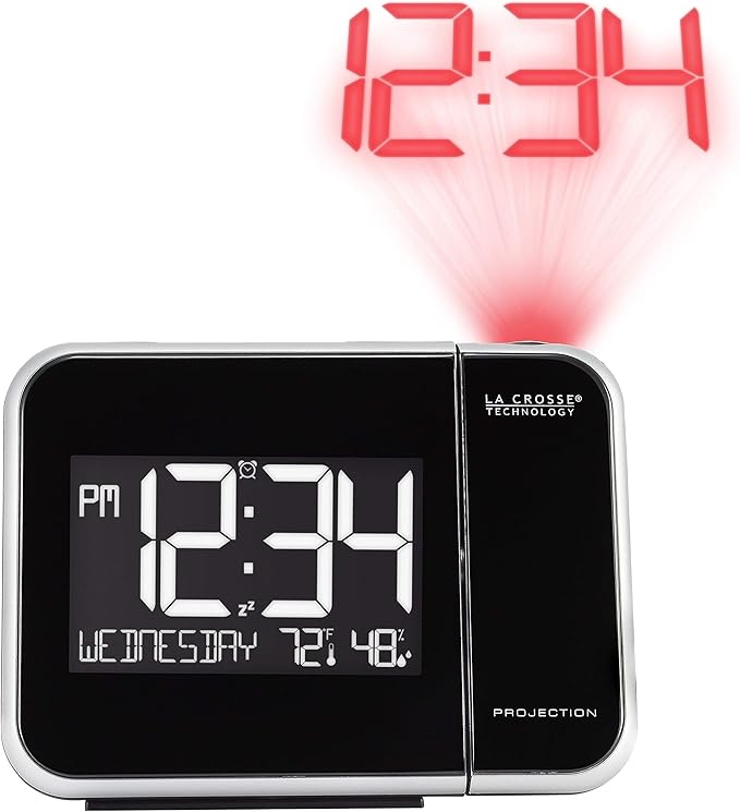 La Crosse Technology 616-1412 Projection Alarm Clock with Indoor Temperature (Pack of 6)