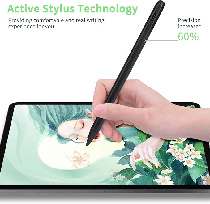 Electronic Stylus for iPad Pro 10.5" Pencil,Active Capacitive Pencil Compatible with Apple iPad Pro 10.5-inch Stylus Pens,Good on Drawing and Writing Type-C Rechargeable Pen, Black