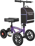 BlessReach All Terrain Foldable Knee Scooter Walker, Disc Brake Knee Walker for Foot Injuries, Compact Crutches Alternative (Purple)
