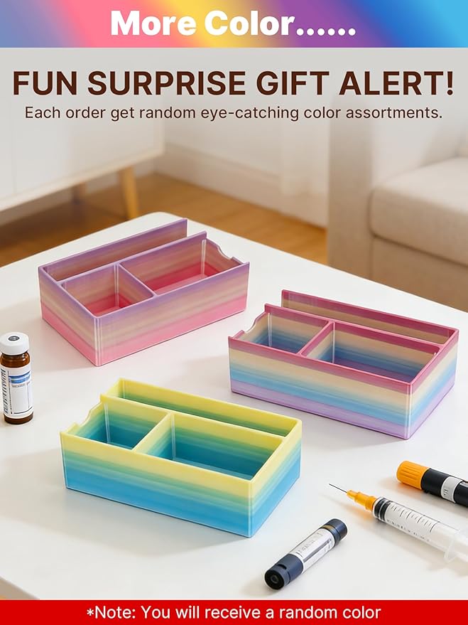 Insulin & Peptide Storage Case, Heavy Duty Peptide Case Suitable for Fridge and Freezer, Vial Holder for Peptides & Diabetic Supplies(Random Color)
