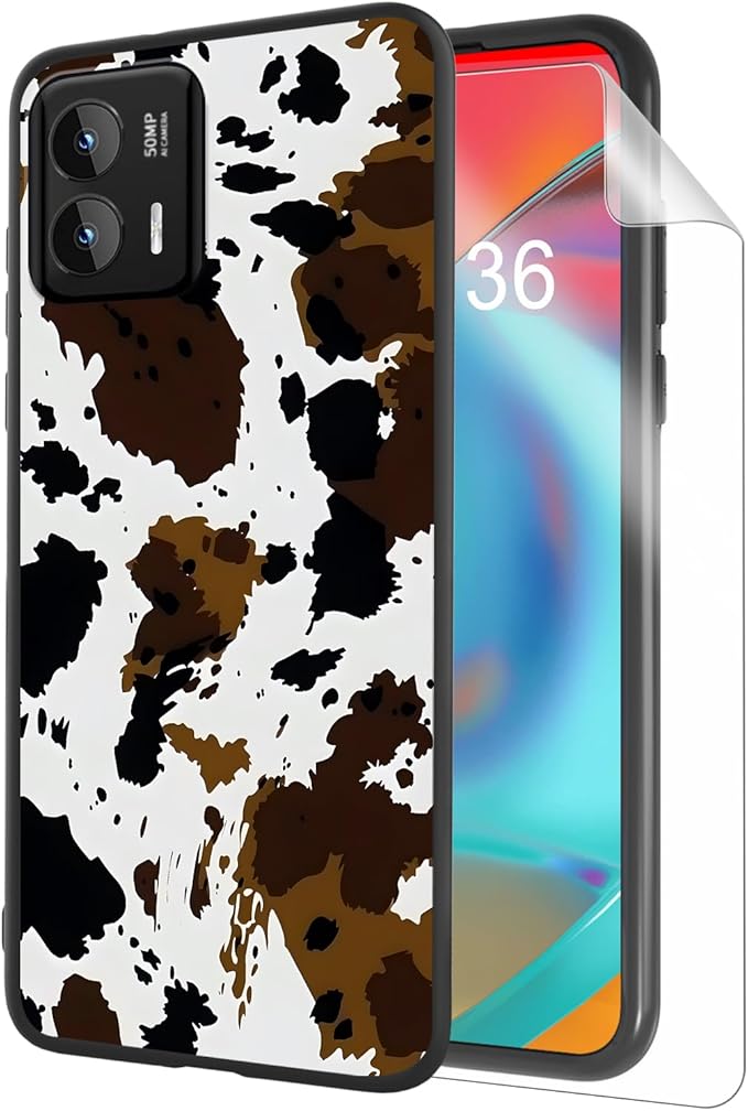 for Moto G Stylus 5G 2024 Phone Case, Soft TPU Shockproof Full Body Protection Cover 6.7" for Moto G Stylus 5G 2024, Lightweight Compatible Wireless Charging, Cow Print