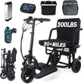 New Upgrade Folding Mobility Scooters for Adults, 9.32mph 25 Miles Driving Distance, 3 Wheel Ultra Lightweight Travel Portable Power Scooters for Seniors, One Click Automatic Cruise Control Functions