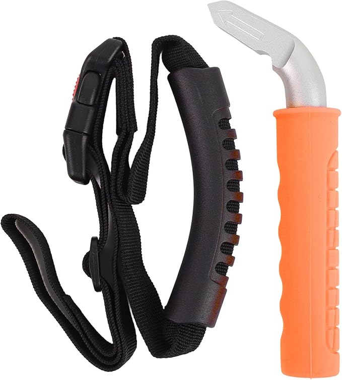 Car Door Handle Assist Bar 2Pcs Set | 500lbs Support & Ergonomic Grip | Portable Vehicle Handle for Seniors/Disabled | Secure - Grip Design (Orange)