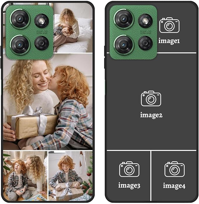 Custom Photo Case for Motorola Moto G Power 5G 2026, Create Your Own Picture Collage Phone Case, Soft Drop Protection, Personalized Anti-Scratch TPU Soft Cover, Gifts for Family Friends, Black