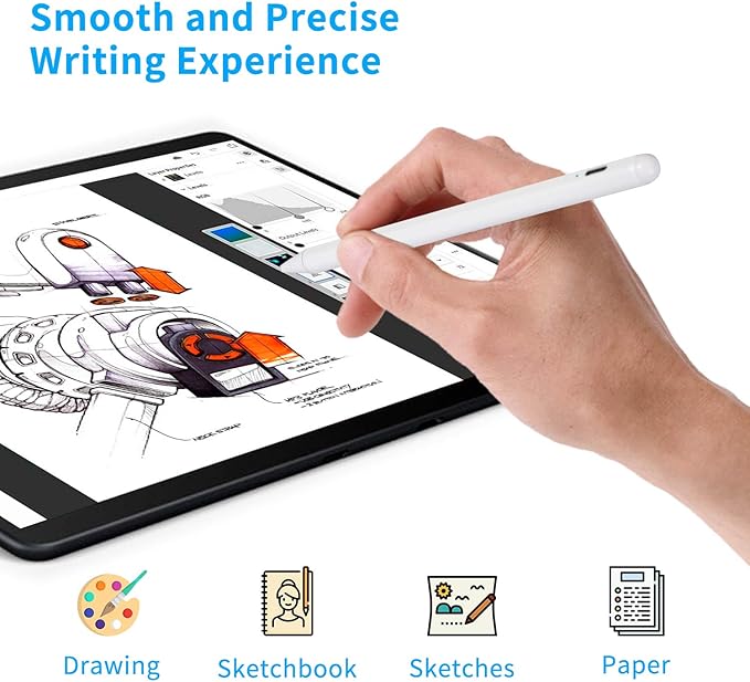 2022 Chromebook X360 Laptop Stylus, Active Stylus for HP Chromebook X360 Laptop Pen with Ultra Fine Tip,Touch-Control and Rechargeable,Good for Drawing and Writing,White