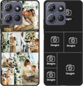 Design Your Own Case for Motorola Moto G 5G 2025, Custom Personalized Photo Collage Text Cover, Customized Picture Shockproof Protective Soft Slim Silicone Case, Gift for Birthday, Black