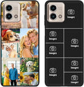 Custom Personalized Case for Motorola Moto G Stylus 5G 2023 6.6", Customized Multiple Photos Collage Text Phone Cover, Full Body Shockproof Soft Silicone Case, Anti-Scratch, Wireless Charging, Black