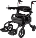 4 in 1 Intelligent Electric Wheelchair,Rollator Walker with Seat, Lightweight Foldable Transport Wheelchair Combo,Detachable Footrests, 10" Wheels for Seniors Adults (2*Battery)