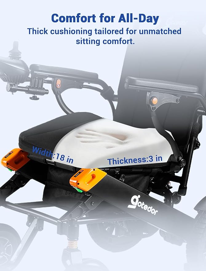 Aotedor Electric Wheelchairs for Adults,Equipped with 2 Packs Safe Side Slide-in Batteries 20 Miles Travel Range All Terrain Motorized Wheelchair for Seniors Airline Approved (Black-Orange)