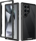 wahhle Compatible with Samsung Galaxy S24 Ultra Case, Built in Screen Protector Full Body Shockproof Slim Fit Bumper Protective Phone Cover 5G 6.8'' -Black/Clear