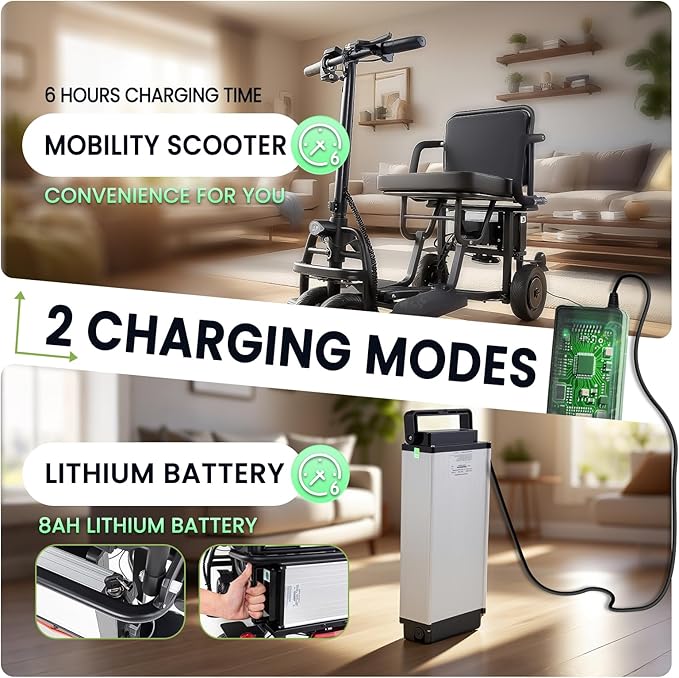 2026 New Folding Mobility Scooters for Adults, 9.32mph 4 Wheel Ultra Lightweight Travel Mobility Scooters, Foldable Portable Power Scooters for Seniors, with Basket & Cup Holde, Dust Cover