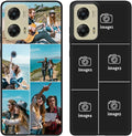 Customized Photo Case for Motorola Moto G Stylus 5G 2024 6.7 inch, Personalized Collage Design Phone Cover, Custom Picture Black Silicone Soft Slim Rubber Case, Gift for Couple Lover Bestie
