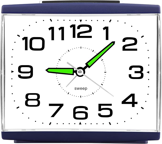 DTKID Large Alarm Clock for Bedside, Silent Non-Ticking Analog Clock with Night Light, Battery Powered, Gradually Increasing Alarm for Heavy Sleepers, Seniors