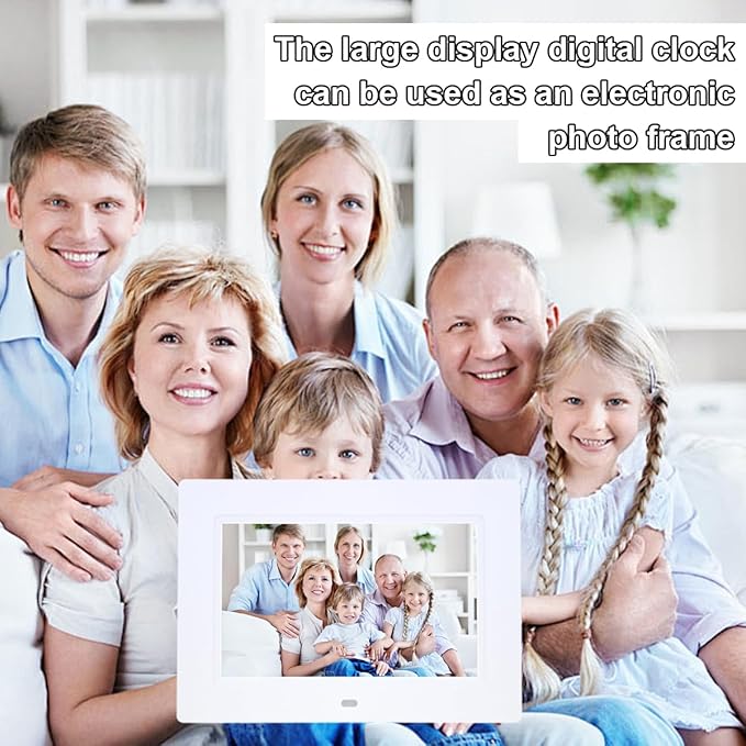 7 Inch Extra Large Day Date Time Digital Day Calendar Clocks with Auto-Dimming 12 Alarm Reminders Dementia Clock