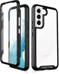wahhle Compatible with Samsung Galaxy S22 Case, Full-Body Protection Phone Cover with Screen Protector 【Built-in, Touch Sensitive, Anti Scratch】 Upgraded Shockproof TPU Bumper Cases-Black/Clear
