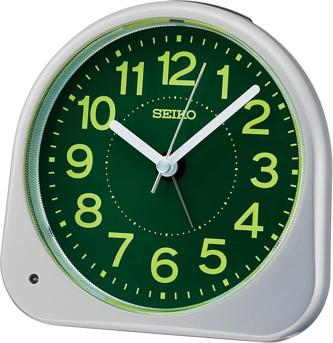 Seiko Alarm Clock Analogue Alarm Clock Night Clock Metallic Silver Metallic 113 x 116 x 66 mm KR525S