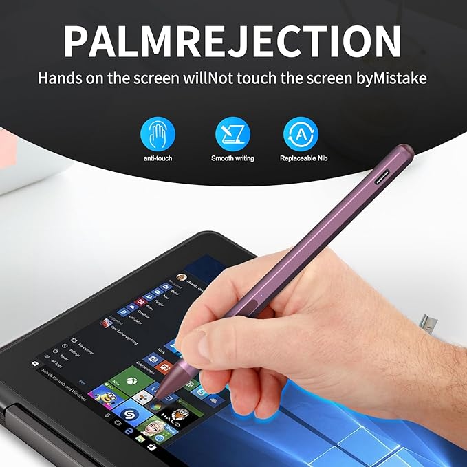 Stylus Pen for ASUS Transformer/Mini/ASUS Zenbook Flip/Pro/ASUS Vivobook Flip/Pro/Duo/ASUS Notebook, Rechargeable MPP 2.0 Tilt Active Pen with 4096 Pressure Sensitivity, Tpye-c Charge, Red