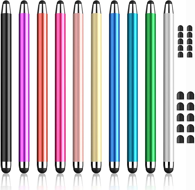 Stylus Pens for Touch Screens 10 Multipack, Universal Stylus Pen High Sensitivity, Stylus Pen for iPhone, iPad, Android, Galaxy Microsoft,Chromebook Tablet All Touch Screens(20 Replaceable Tips)