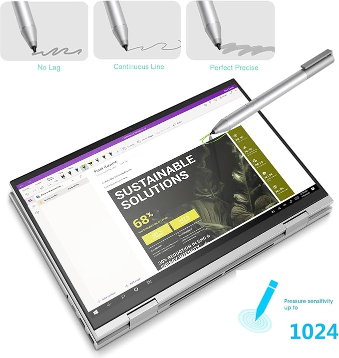 Genuine Digital Stylus Pen for HP Envy/Spectre 2-in-1 Series Laptops, Support MPP with Pressure Sensitivity, Compatible HP Active Pen 1MR94AA/905512-001, Silver