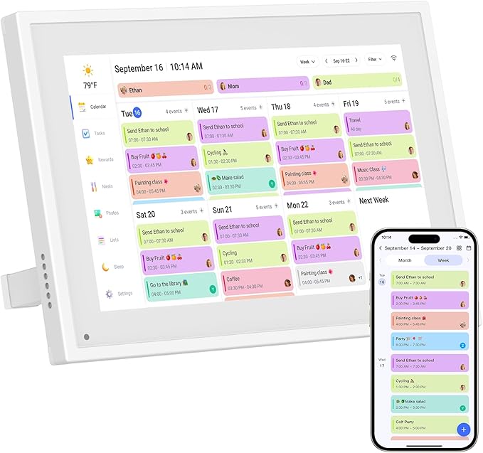 Canupdog 10.1 inch Digital Calendar & Chore Chart, Smart Touchscreen Interactive Display for Family Schedules, Easy to Organizing and Planning for Home and Office