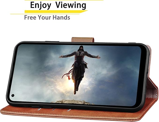SUANPOT [RFID Blocking for Motorola Moto G Stylus 5G(Non 2022) with Wallet case Credit Card Holder,Flip Book PU Leather Shockproof Cover Cellphone Women Men for Stylus 5G Phone case(Light Brown)