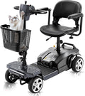 4 Wheel Mobility Scooter for Seniors & Adults 15 Mile Range, 6 MPH Powered Mobility Scooter with 300 lbs Capacity, Foldable Compact Mobility Scooter for Travel, Electric Wheelchair Gray