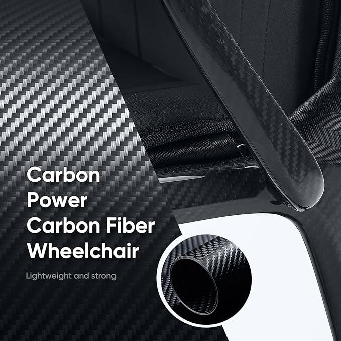22 lbs Lightweight Carbon Fiber Electric Wheelchair with Remote Control, Foldable Motorized Power Chair for Adults, Airline Approved for Travel & Daily Use