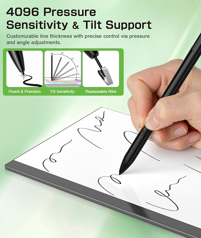 Ciscle Magnetic EMR Stylus Pen for Remarkable 2, No Charging Needed, 4096 Pressure Levels, Palm Rejection, Tilt Support, Eraser & 5 Replaceable Tips, Compatible with EMR Devices