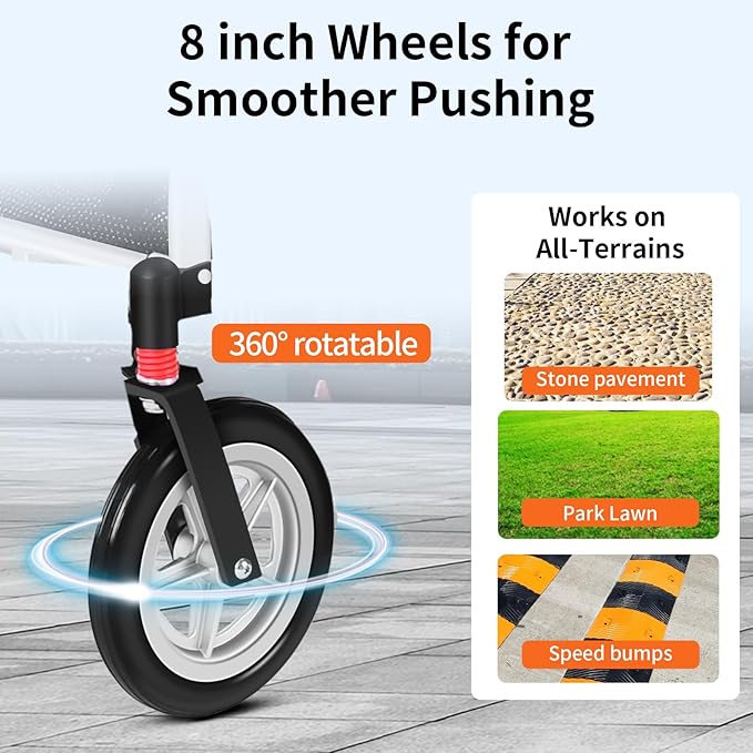 Nihhcune 4-in-1 Mobility Wheelchair Combination, No Installation Design, Walkers for Seniors, Foldable Walker with Seat, Rollator Walker with Durable Aluminum, Ergonomic Design Rolling Walker, White