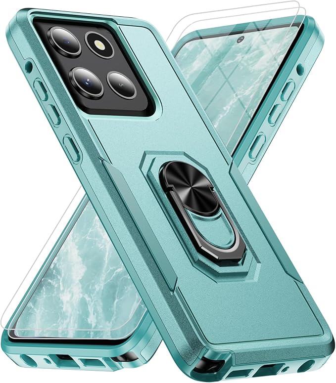 for Motorola Moto G Stylus 2026/2025 Case [15 FT Military Grade Drop Protection] with 2X Tempered Glass Screen Protector, Heavy-Duty Shockproof Magnetic Kickstand Case Green