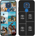 Customized Photo Case for Motorola Moto G Play 2021 6.5 inch, Personalized Collage Design Phone Cover, Custom Picture Black Silicone Soft Slim Rubber Case, Gift for Couple Lover Bestie