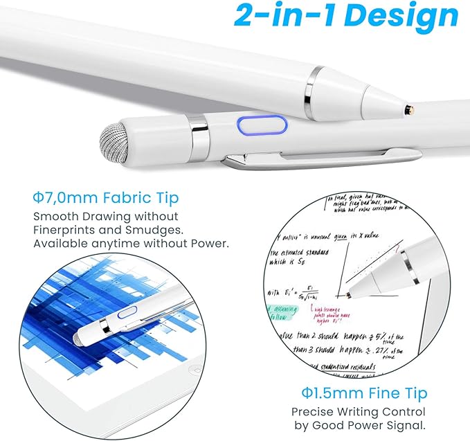 Stylus Pen for Lenovo Ideapad Flex, EDIVIA Digital Pencil with 1.5mm Ultra Fine Tip Pencil for Lenovo Ideapad Flex 3/4/5/6 11&14 Stylus, White