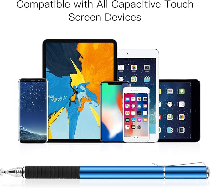 3 Stylus Pens for Touch Screens, Capacitive Pen High Sensitivity & Fine Point, Universal Stylus with Clear Disc for iPhone X/8/8plus iPad/iPad Pro/iPad Mini and All Capacitive Touch Screens