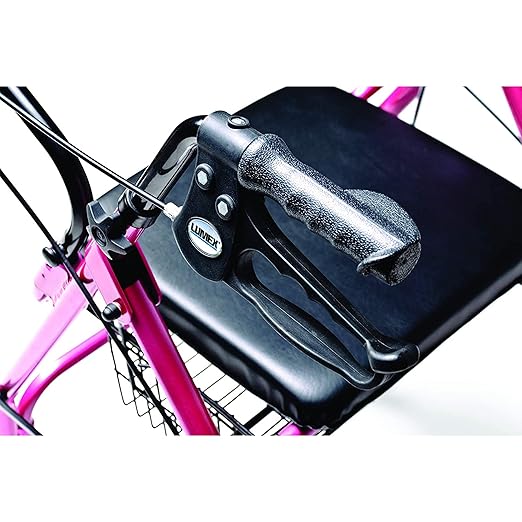 Lumex Walkabout Lite Rollator – Lightweight 14.5 lb. Rolling Walker with Seat for Seniors, Pink