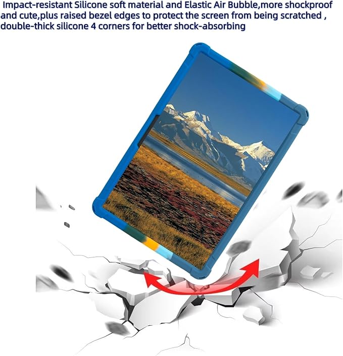 Silicone Tablet Case with Shoulder Strap Built in Pen Holder and Stylus Pen Lightweight Soft Cute Cover Compatible with Lenovo Tab Plus 11.5 Deepblue