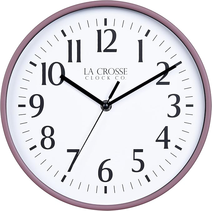 La Crosse Clock 404-3025RR 10 Inch Ruby Red Basics Analog Quartz Wall Clock