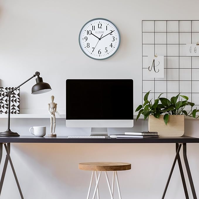 La Crosse Clock 404-3025G 10 Inch Green Basics Analog Quartz Wall Clock