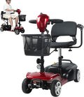 4-Wheel Electric Scooter for Adults | Long Range Mobility Scooter with Basket, Charger & 265 lbs Capacity for Seniors Outdoor Use (Red and Black)