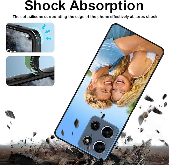 Custom Phone Case for Motorola Moto G Play 2026, Design Your Personalized Photo Logo Name Phone Cover, Slim Soft TPU Lightweight Silicone Black Case, Customized Gift for Birthday Christmas