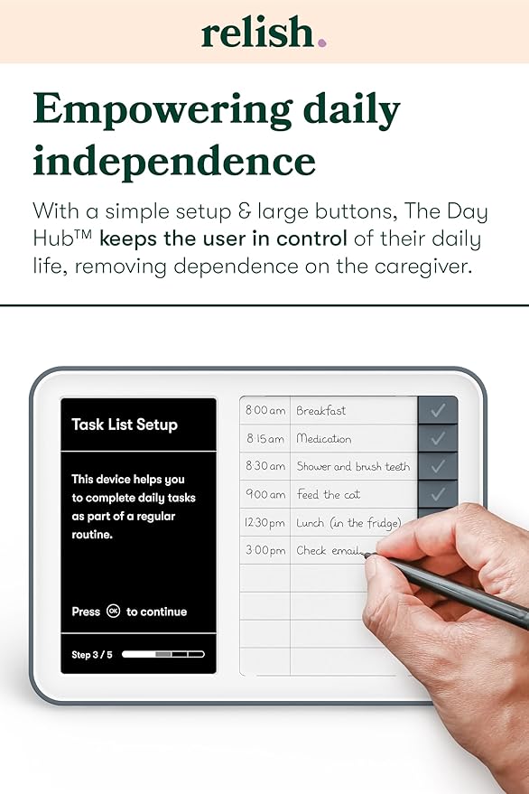 Relish Day Hub Dementia Clock HD Large Screen Digital Calendar for Seniors with Memory Loss