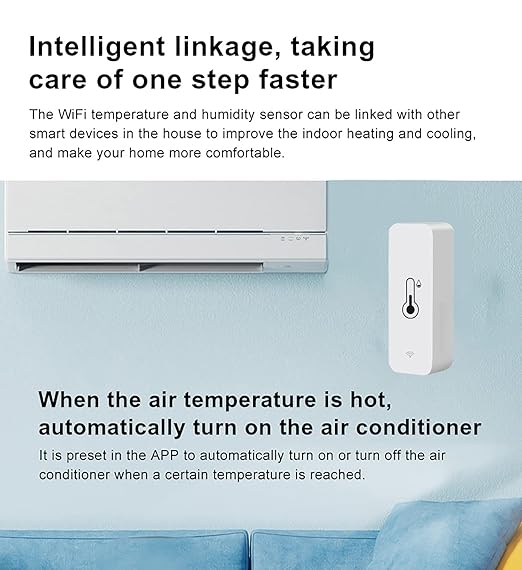 3-Pack WiFi Temperature Humidity Sensor: Wireless Temperature Humidity Monitor with App Alert, Free Data Storage Export, Smart Indoor Thermometer Hygrometer Compatible with Alexa Google Assistant