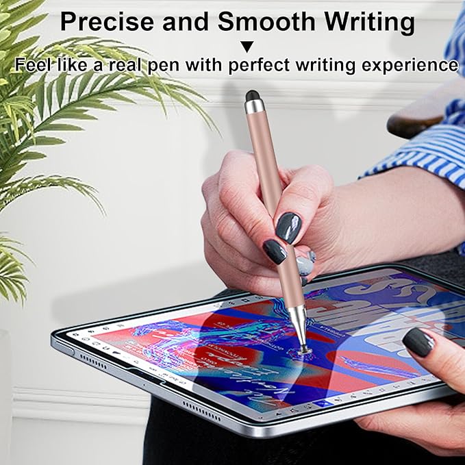 3 in 1 Stylus Pen for Touchscreen,iPad,iPhone,Stylus Pen with Pen Cap,High Precision & Sensitivity, Compatible for iPad/Android Tablets, Laptop and Touchscreens(Black/White/Rose Gold)