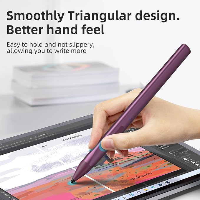 Stylus Pen for ASUS Transformer/Mini/ASUS Zenbook Flip/Pro/ASUS Vivobook Flip/Pro/Duo/ASUS Notebook, Rechargeable MPP 2.0 Tilt Pen with 4096 Pressure Sensitivity, Triangular Pen Body Design, Red
