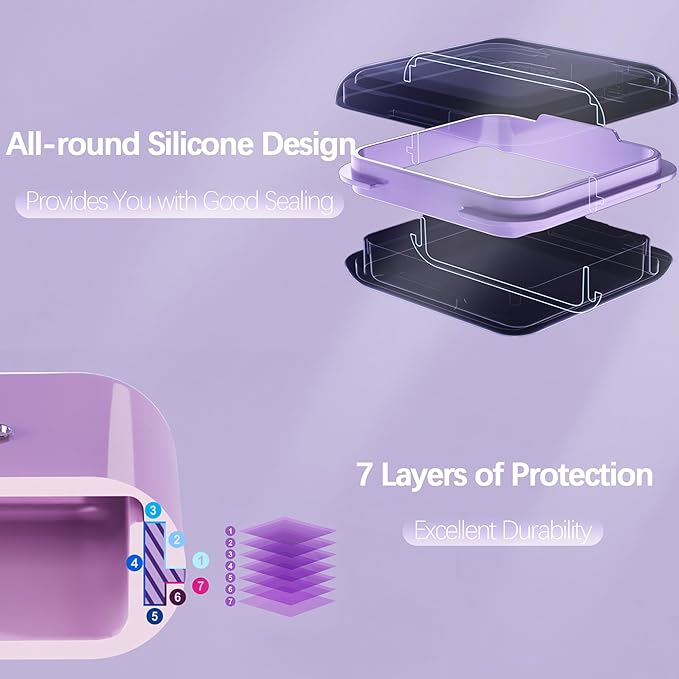 DUBSTAR Small Pill Box for Purse, Moisture Waterproof Travel Pill Case with 4 Compartments, Daily Pill Organizer for Vitamins & Medication (S-Purple)